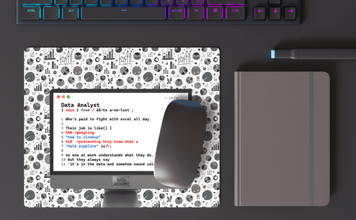 Data Analyst Mouse Pad – Funny Gift for Data Scientists & Excel Enthusiasts