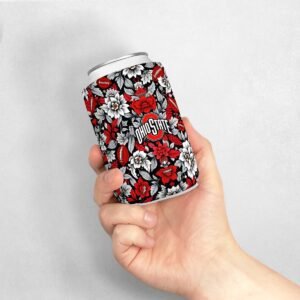 Ohio State Buckeyes Can Cooler – Insulated 12oz Floral Drink Sleeve for Tailgating & Game Day Ohio State Buckeyes Can Cooler – Insulated 12oz Floral Drink Sleeve for Tailgating & Game Day